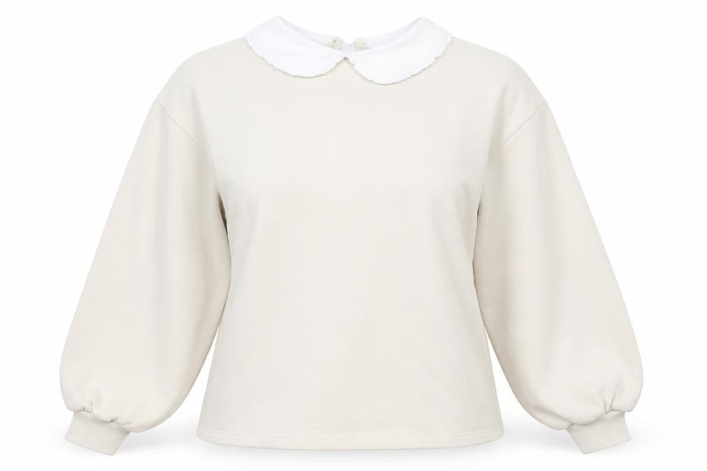 H&M Womens Beige Cotton Pullover Sweatshirt Size L Pullover