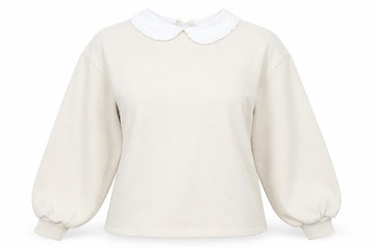 H&M Womens Beige Cotton Pullover Sweatshirt Size L Pullover