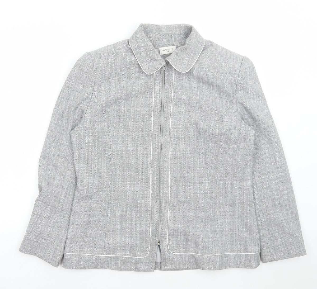 Bonmarché Womens Grey Jacket Size 14 Zip