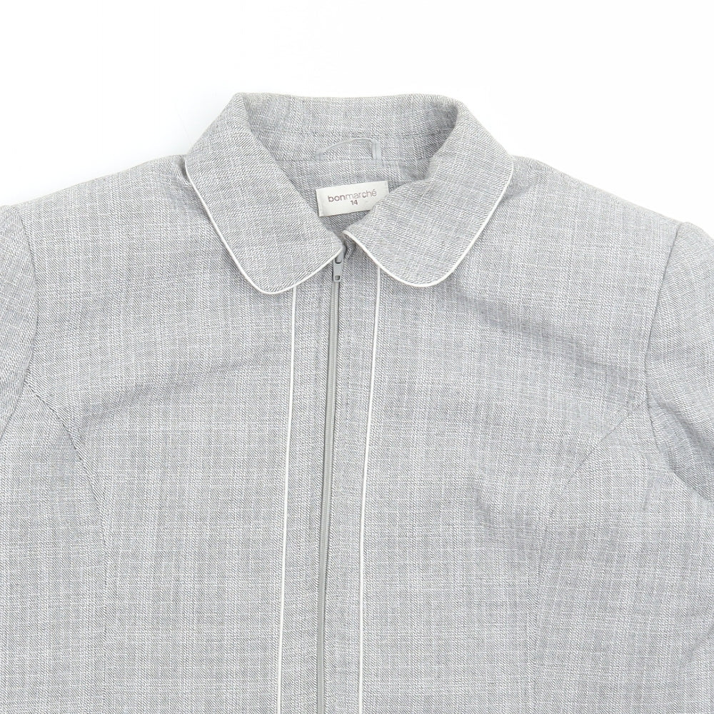 Bonmarché Womens Grey Jacket Size 14 Zip