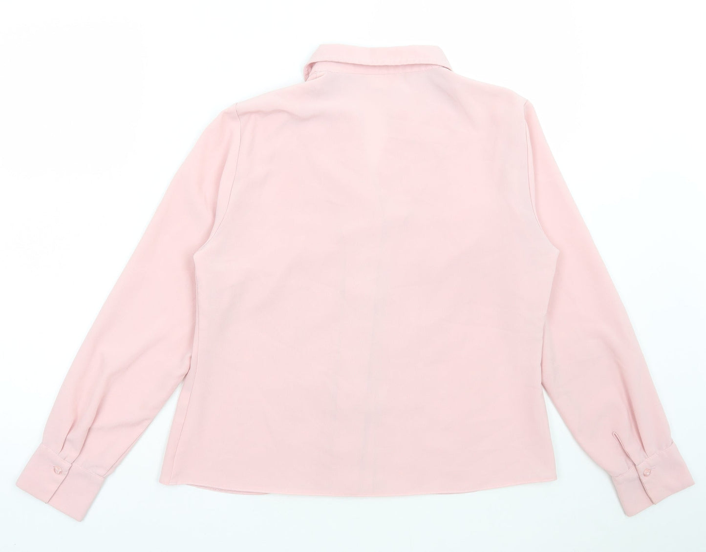 FOSBY Womens Pink Polyester Basic Button-Up Size 14 Collared