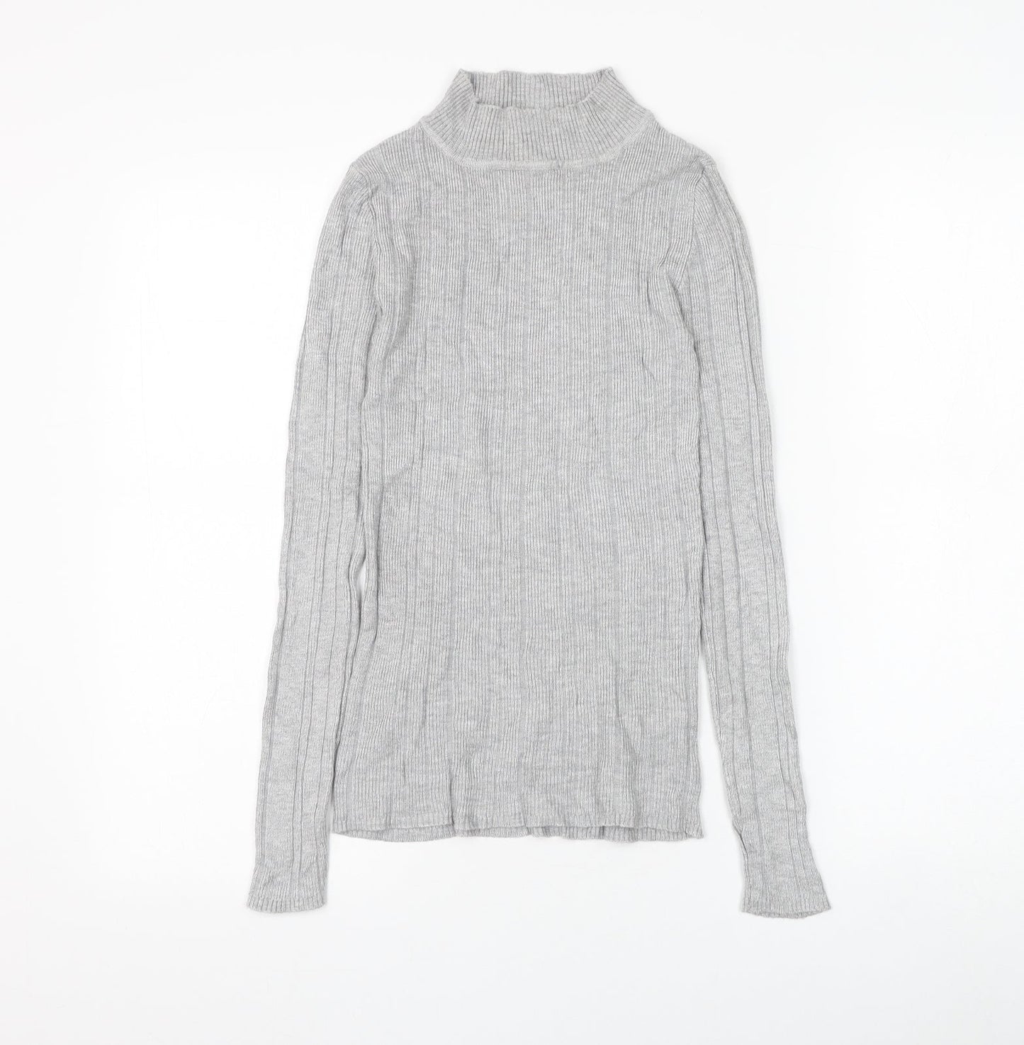Atmosphere Womens Grey Mock Neck Viscose Pullover Jumper Size 10