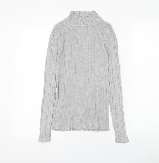 Atmosphere Womens Grey Mock Neck Viscose Pullover Jumper Size 10