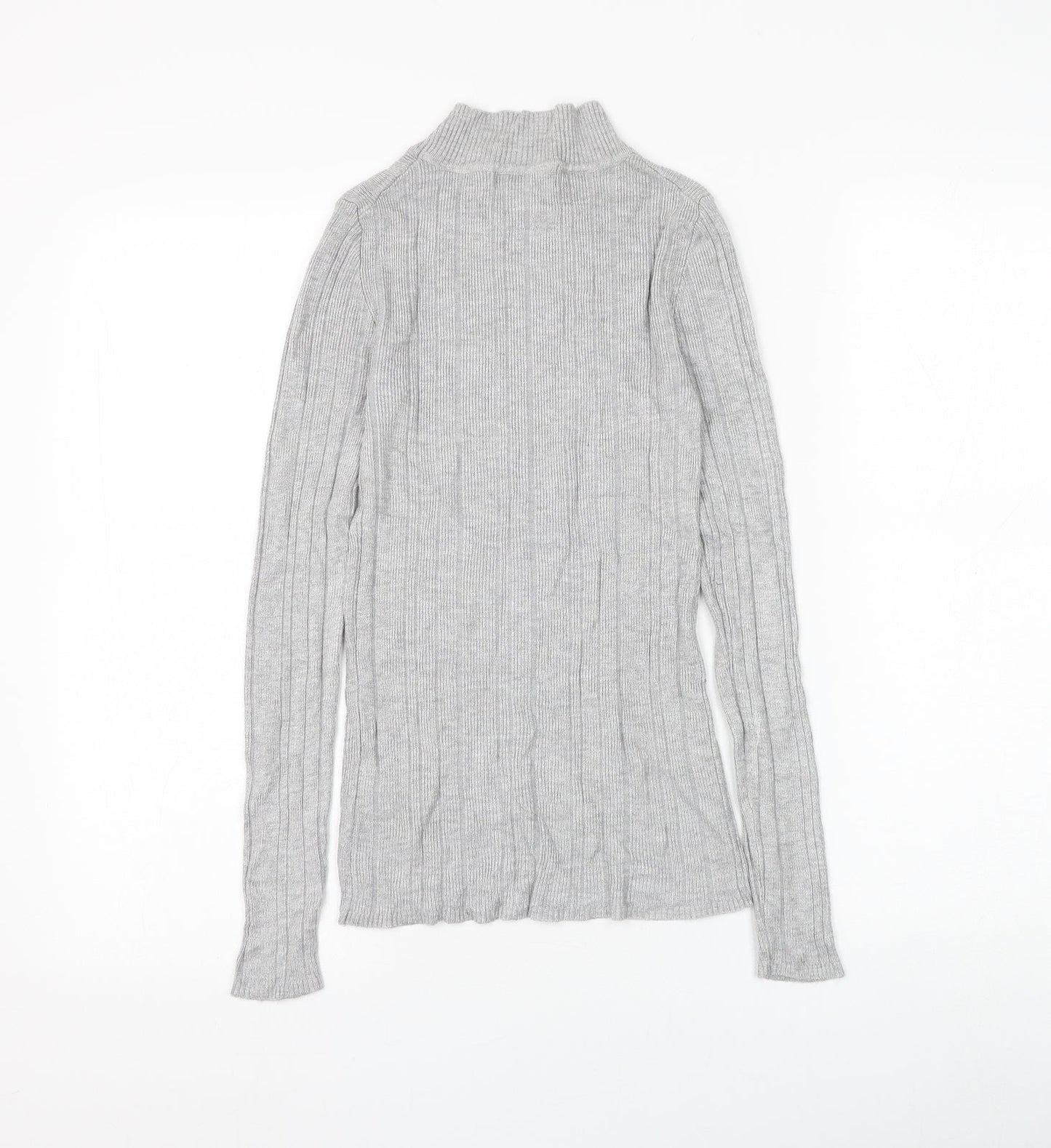 Atmosphere Womens Grey Mock Neck Viscose Pullover Jumper Size 10