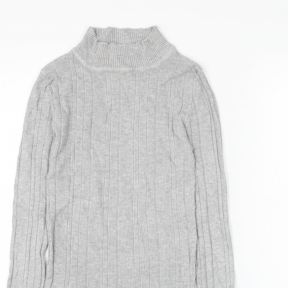Atmosphere Womens Grey Mock Neck Viscose Pullover Jumper Size 10