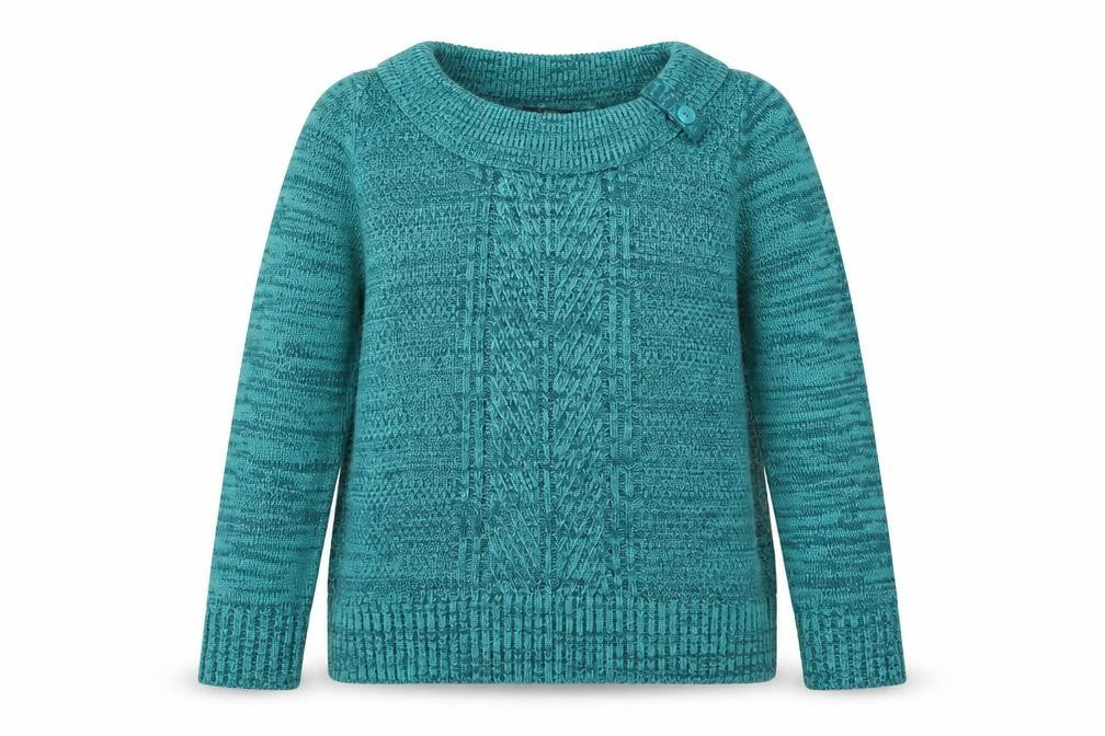 Bonmarché Womens Blue Boat Neck Acrylic Pullover Jumper Size S