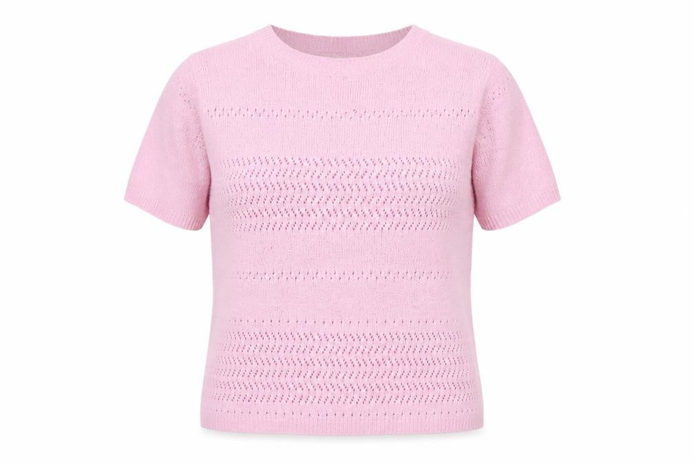 Berkertex Womens Pink Round Neck Acrylic Pullover Jumper Size 14