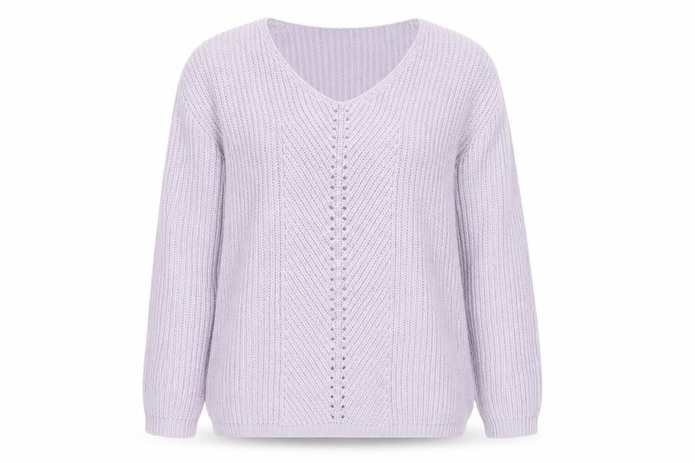 Peacocks Womens Purple V-Neck Polyester Pullover Jumper Size S