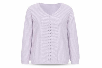 Peacocks Womens Purple V-Neck Polyester Pullover Jumper Size S