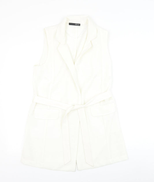 Atmosphere Womens White Jacket Size 10 Tie