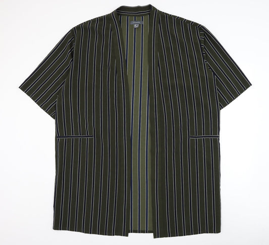 Atmosphere Womens Green Striped Kimono Jacket Size 16 - Short Sleeve