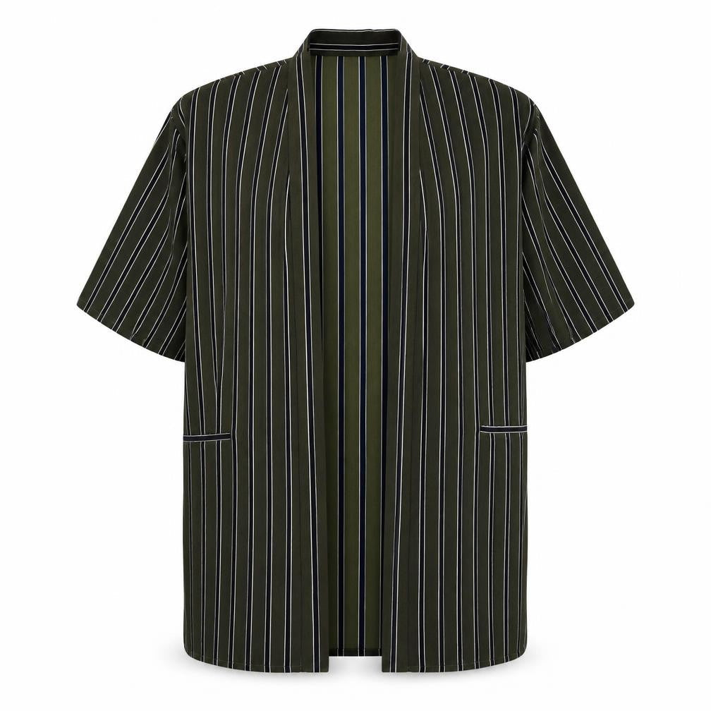 Atmosphere Womens Green Striped Kimono Jacket Size 16 - Short Sleeve