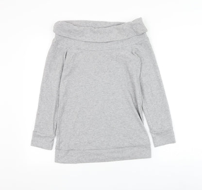 Select Womens Grey Boat Neck Polyester Pullover Jumper Size 10