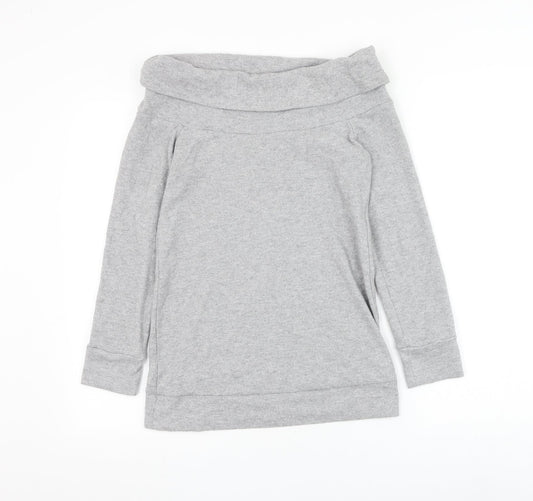 Select Womens Grey Boat Neck Polyester Pullover Jumper Size 10