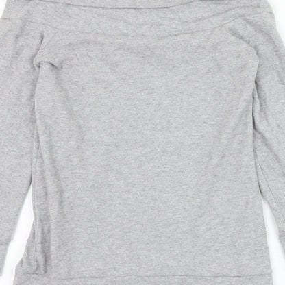 Select Womens Grey Boat Neck Polyester Pullover Jumper Size 10