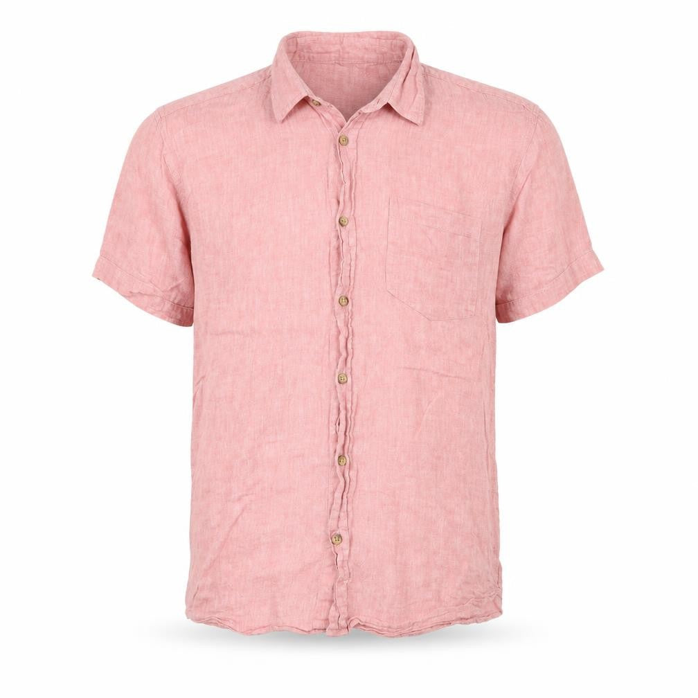 Peacocks Mens Pink Cotton Button-Up Size L Collared Button