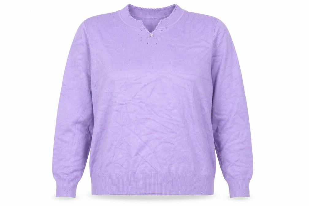 Castle Womens Purple V-Neck Viscose Pullover Jumper Size 14