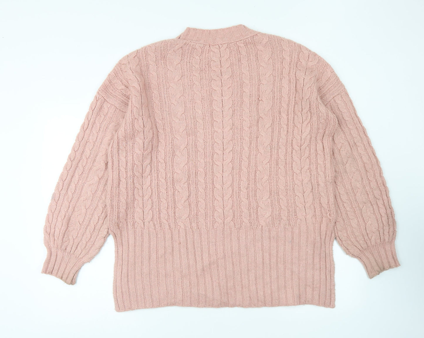 NEXT Womens Pink Mock Neck Acrylic Pullover Jumper Size M