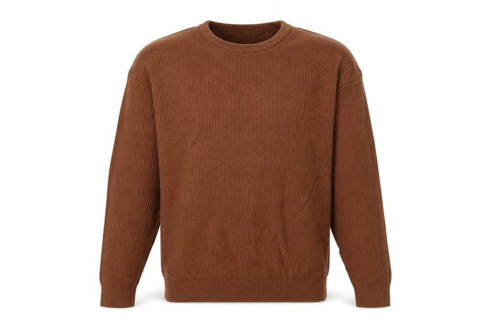 Cotton On Mens Brown Round Neck Acrylic Pullover Jumper Size M