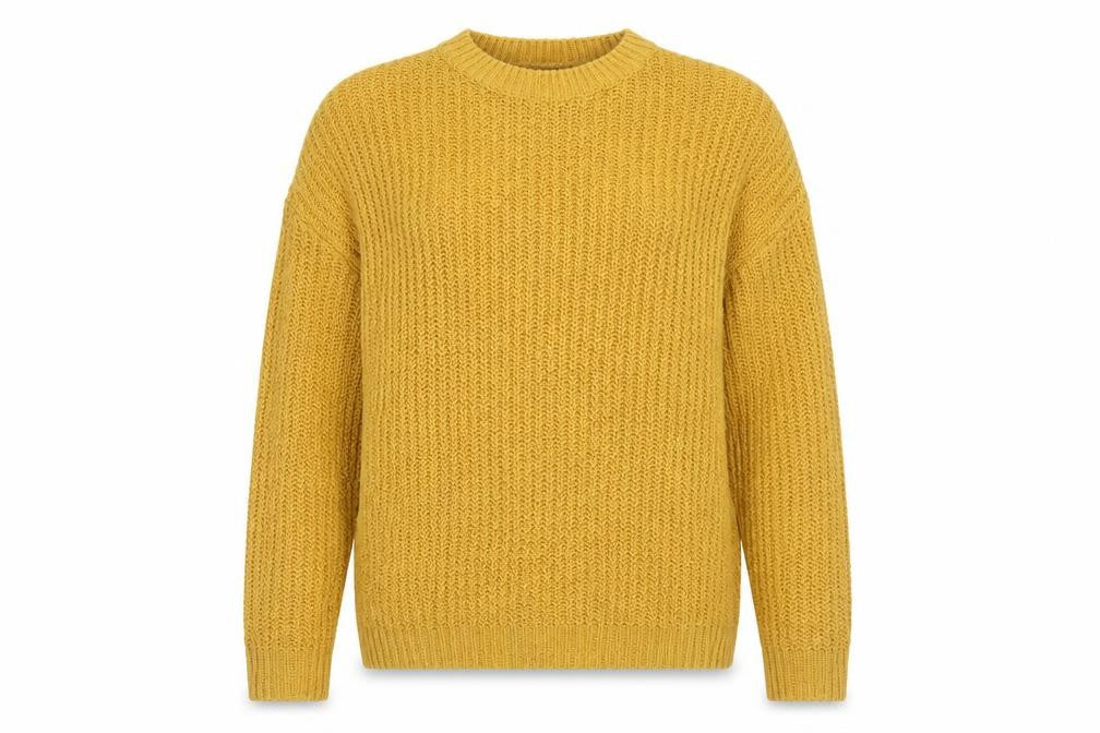 New Look Womens Yellow Round Neck Acrylic Pullover Jumper Size M