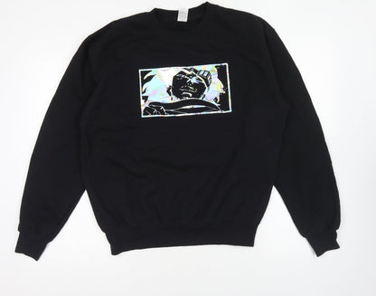 Preloved Fruit of the Loom Womens Black Cotton Pullover Sweatshirt Size M Pullover - Eraserhead - Front