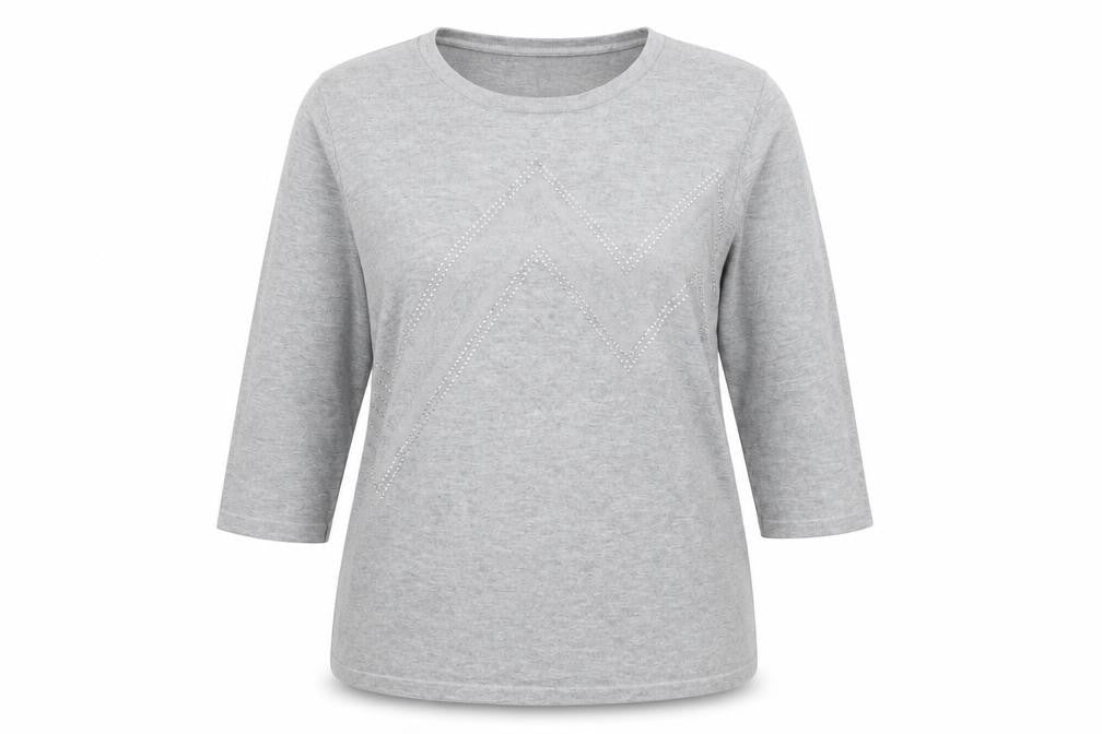 Anna Rose Womens Grey Round Neck Viscose Pullover Jumper Size L
