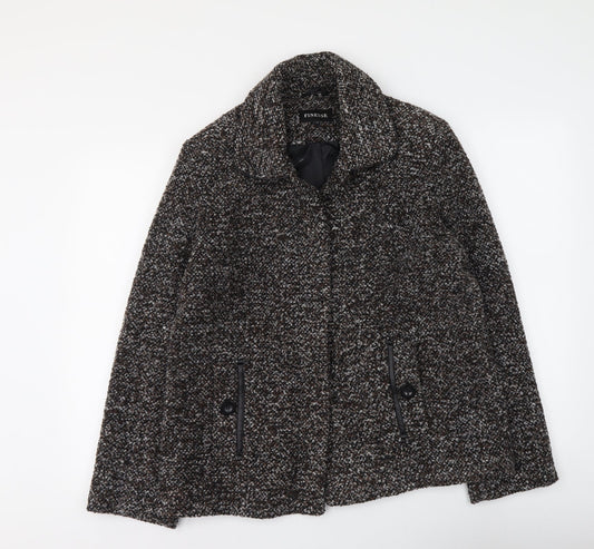 Finesse Womens Brown Jacket Size 14 Button
