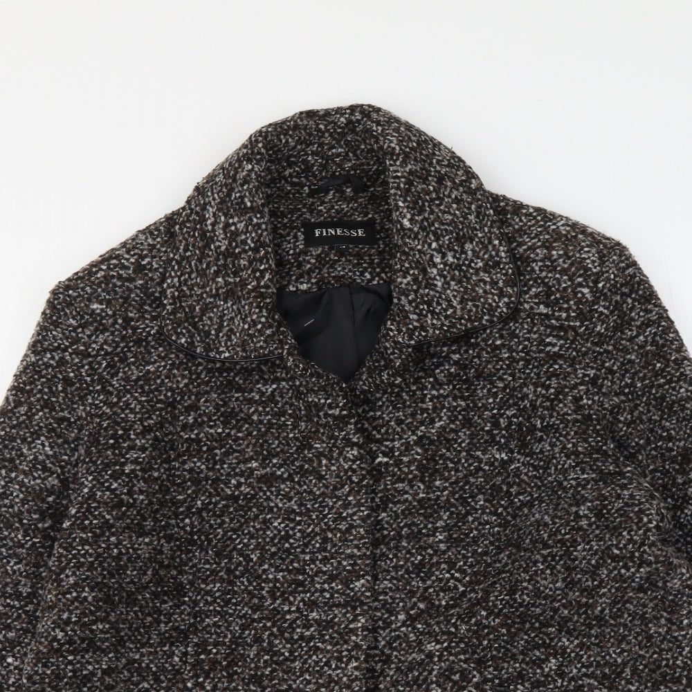 Finesse Womens Brown Jacket Size 14 Button