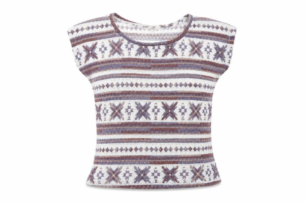 Zara Womens Multicoloured Geometric Acrylic Basic T-Shirt Size M Boat Neck