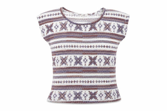 Zara Womens Multicoloured Geometric Acrylic Basic T-Shirt Size M Boat Neck