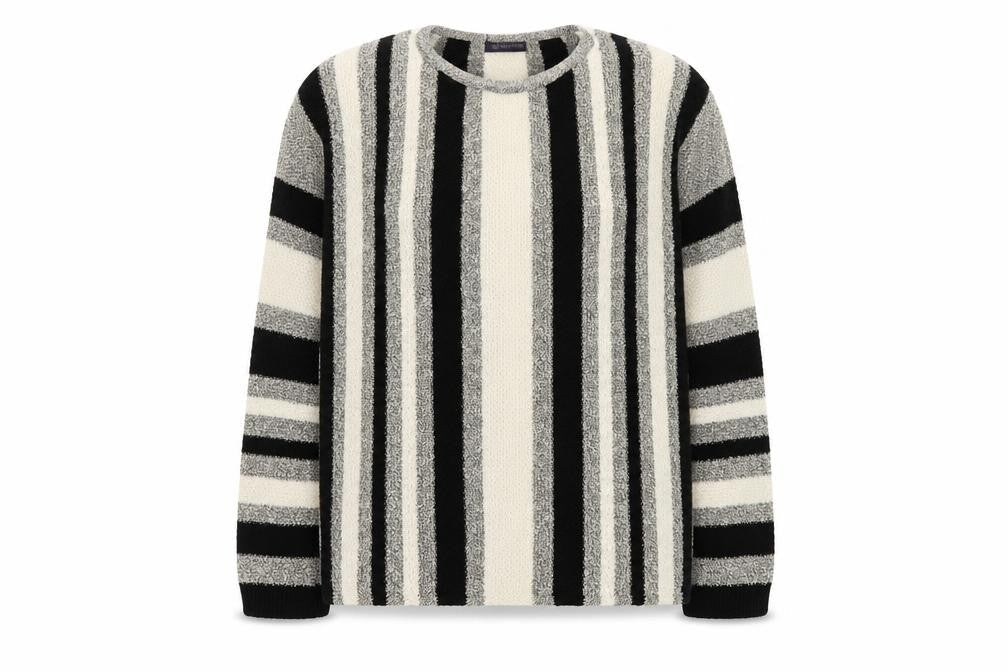 Marks & Spencer Womens Multicoloured Round Neck Striped Acrylic Pullover Jumper Size M