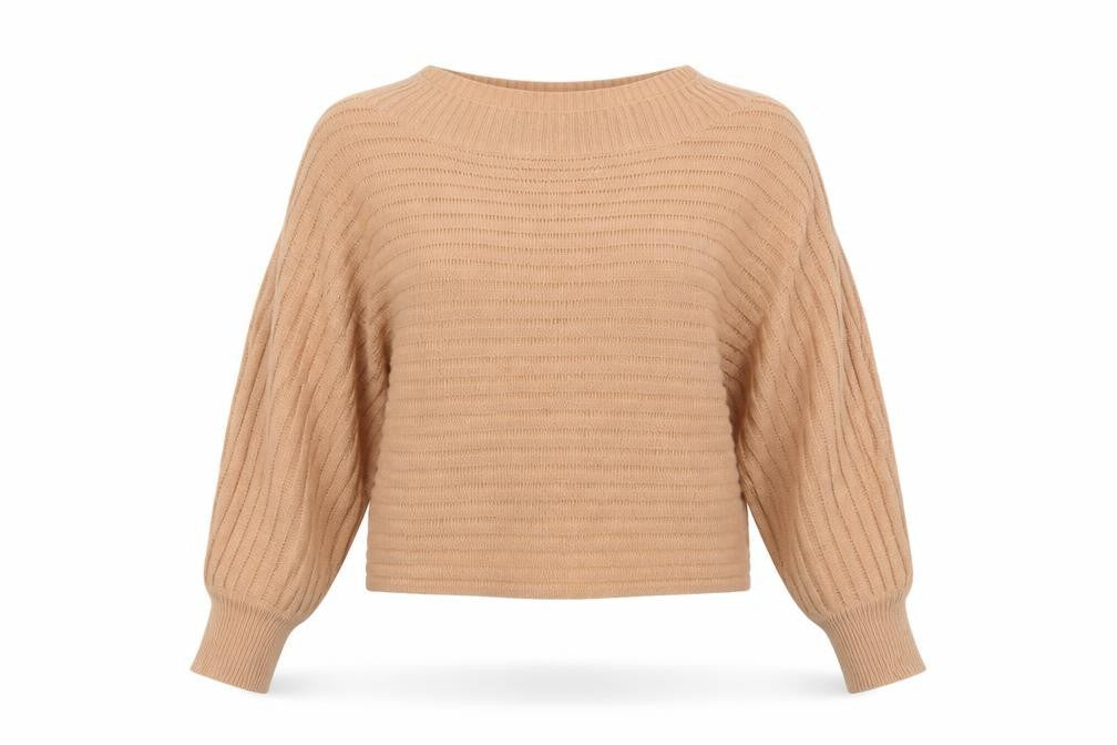 SheIn Womens Beige Boat Neck Acrylic Pullover Jumper Size M
