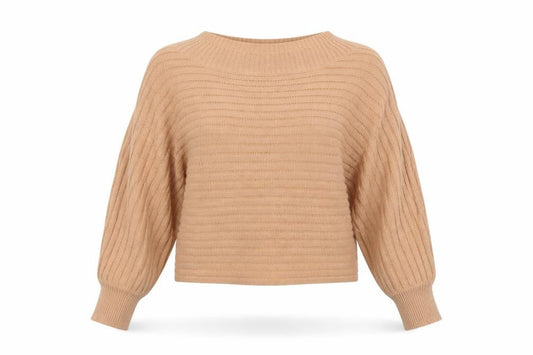 SHEIN Womens Beige Boat Neck Acrylic Pullover Jumper Size M