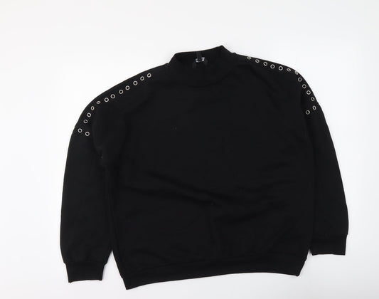 PEP&CO. Womens Black Polyester Pullover Sweatshirt Size 14 Pullover