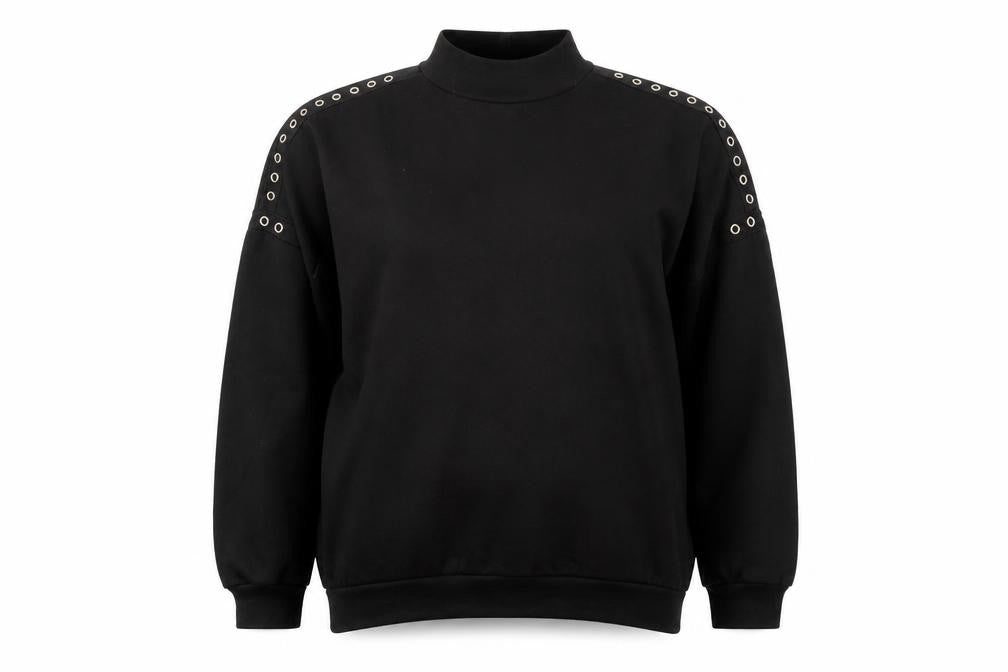 PEP&CO. Womens Black Polyester Pullover Sweatshirt Size 14 Pullover