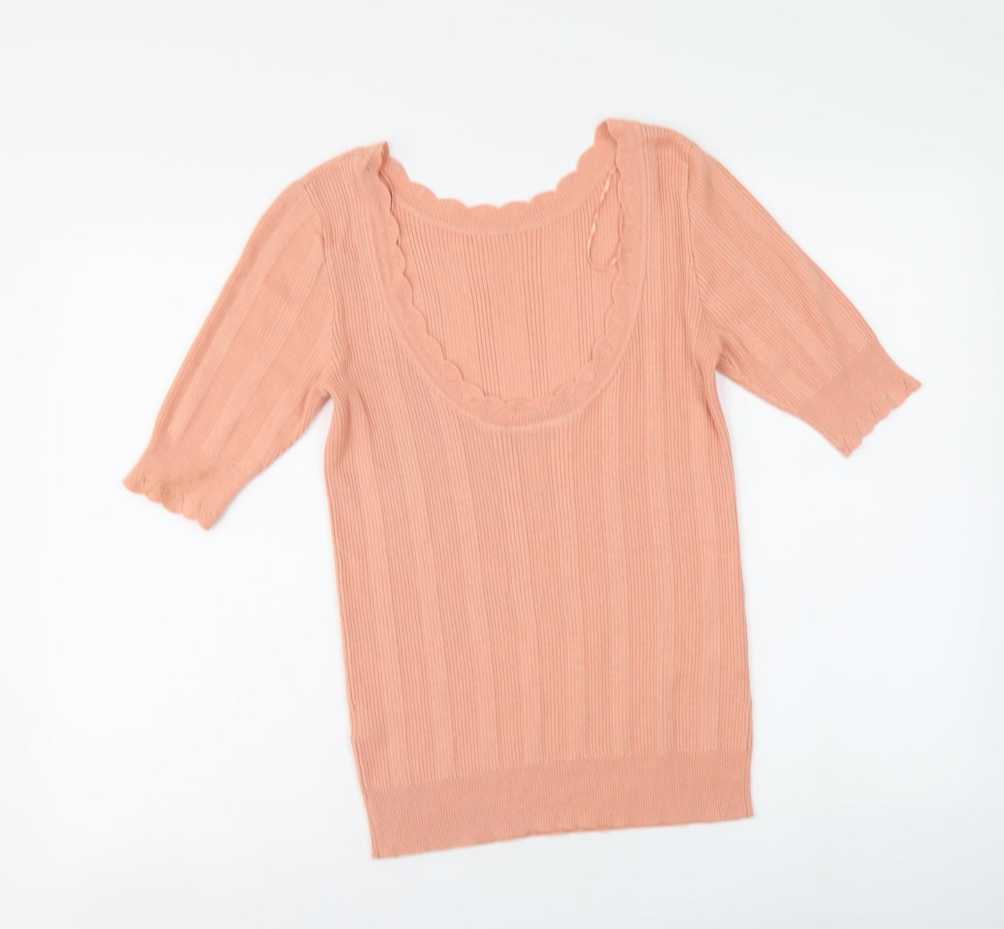 Oasis Womens Pink Round Neck Viscose Pullover Jumper Size M