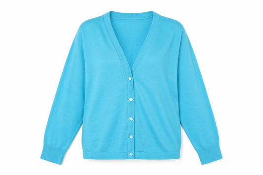 Preworn Womens Blue V-Neck Acrylic Cardigan Jumper Size L