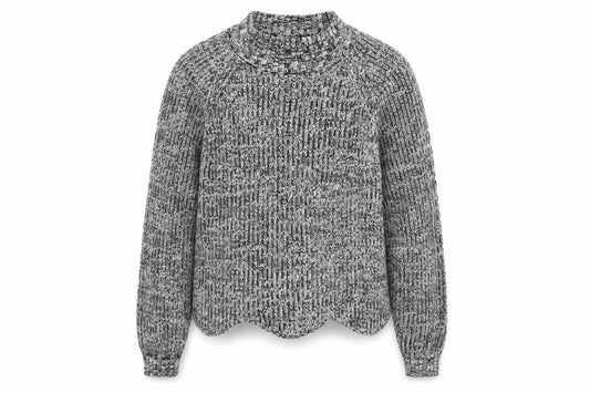 Candy Couture Girls Grey Mock Neck Geometric Cotton Pullover Jumper Size 11 Years Pullover