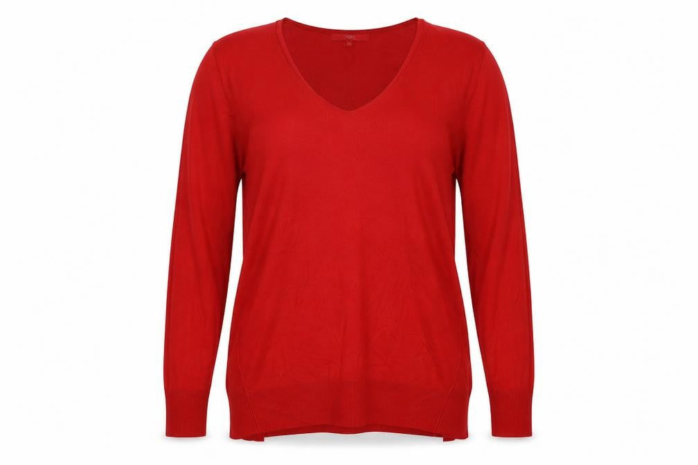 NEXT Womens Red Scoop Neck Viscose Pullover Jumper Size 16