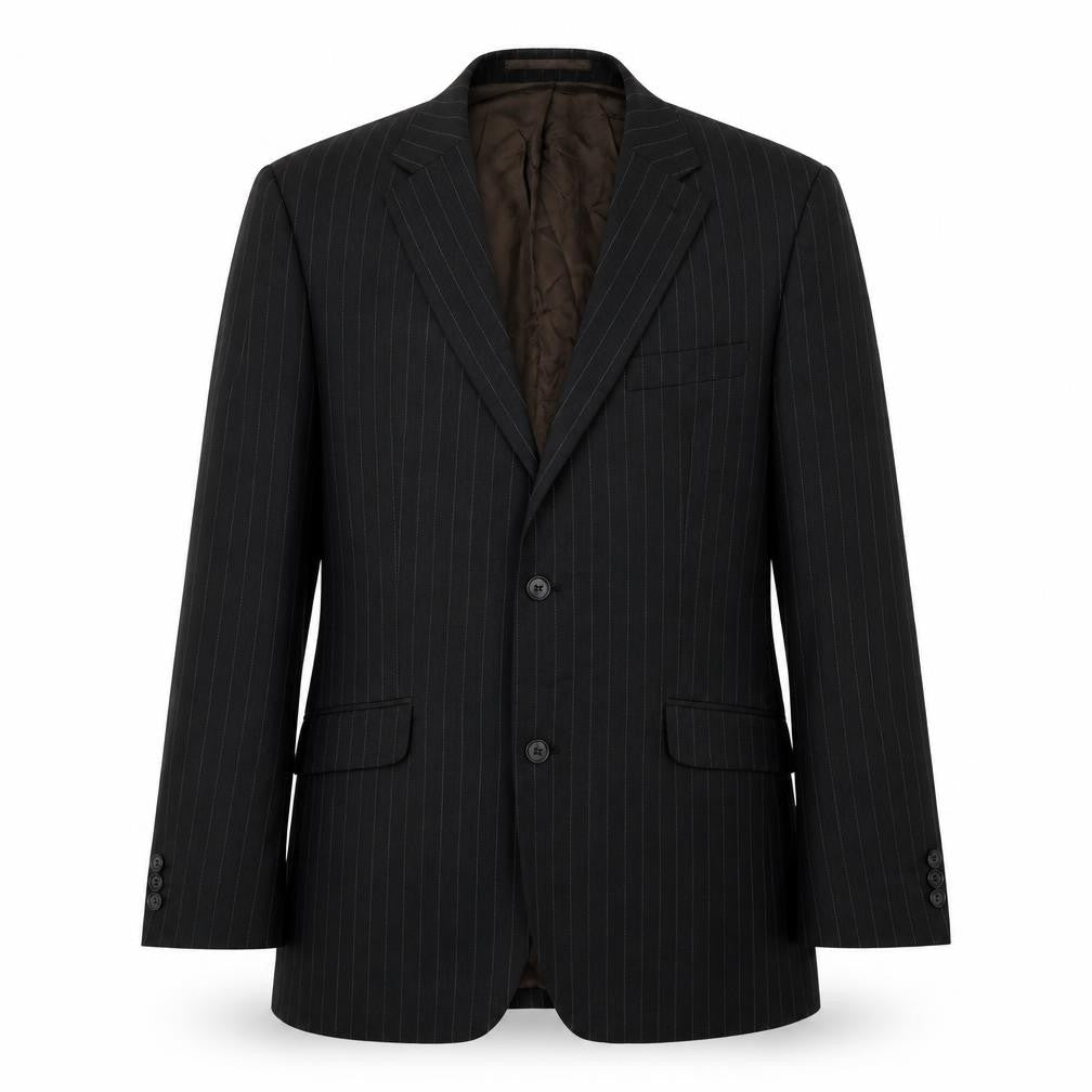Studio Mens Brown Striped Polyester Jacket Suit Jacket Size 40