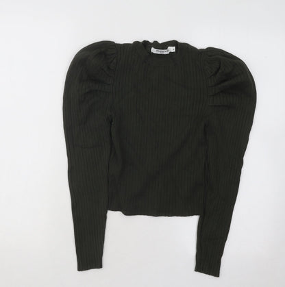 Sweewë Womens Grey Round Neck Viscose Pullover Jumper Size S