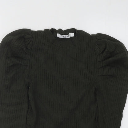 Sweewë Womens Grey Round Neck Viscose Pullover Jumper Size S