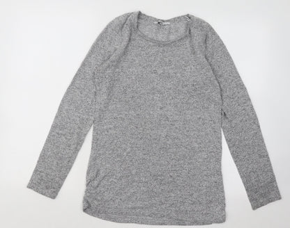 Next Womens Grey Round Neck Viscose Pullover Jumper Size 10