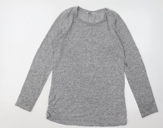 NEXT Womens Grey Round Neck Viscose Pullover Jumper Size 10
