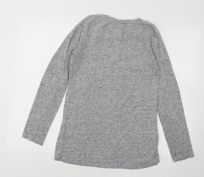 Next Womens Grey Round Neck Viscose Pullover Jumper Size 10