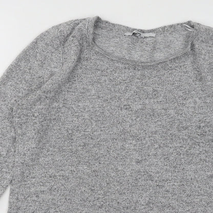 Next Womens Grey Round Neck Viscose Pullover Jumper Size 10