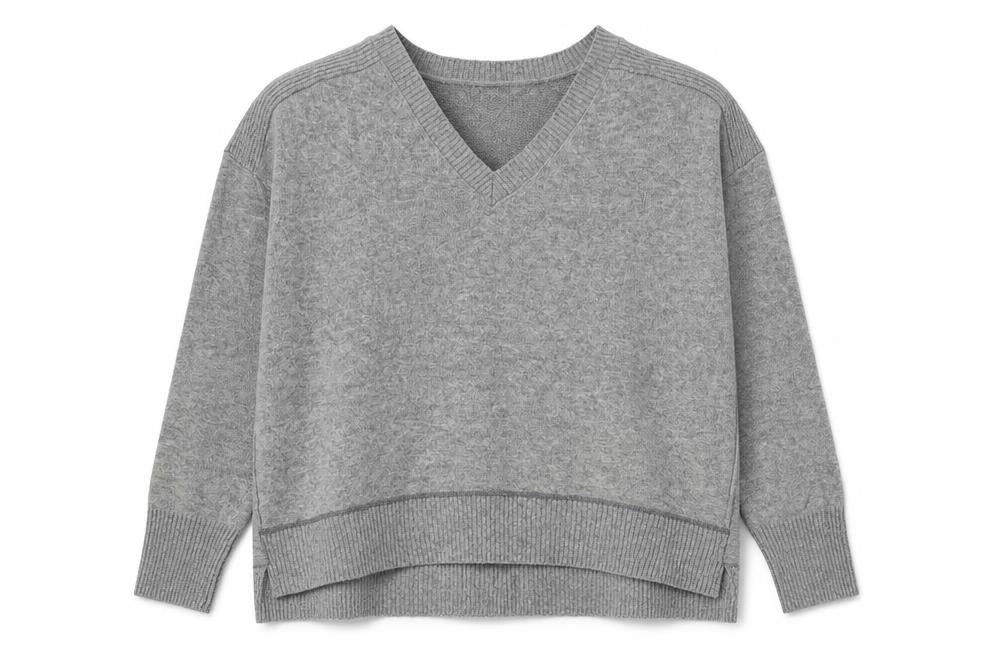 River Island Womens Grey V-Neck Viscose Pullover Jumper Size 8 - Elbow pads