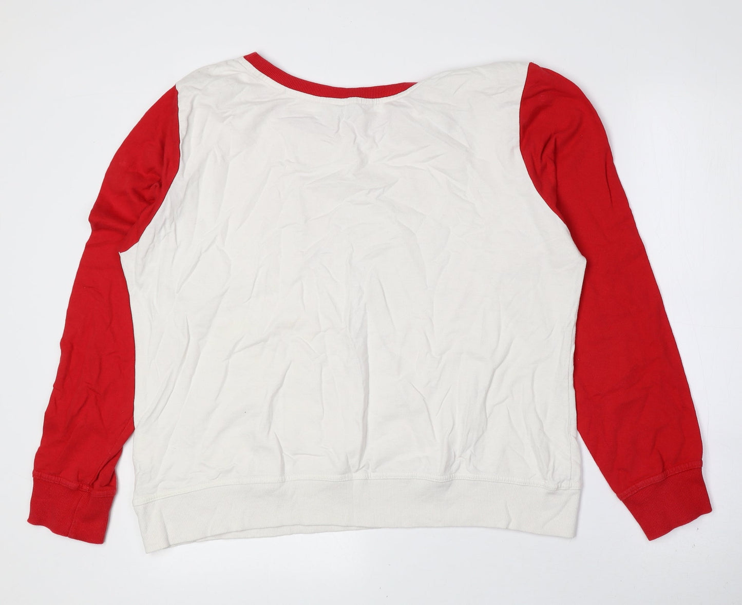 Peacocks Womens Red Geometric 100% Cotton Pullover Sweatshirt Size L Pullover - Reindeer