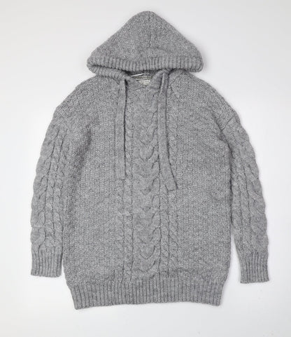 Heritage Mens Grey Crew Neck Acrylic Pullover Jumper Size S