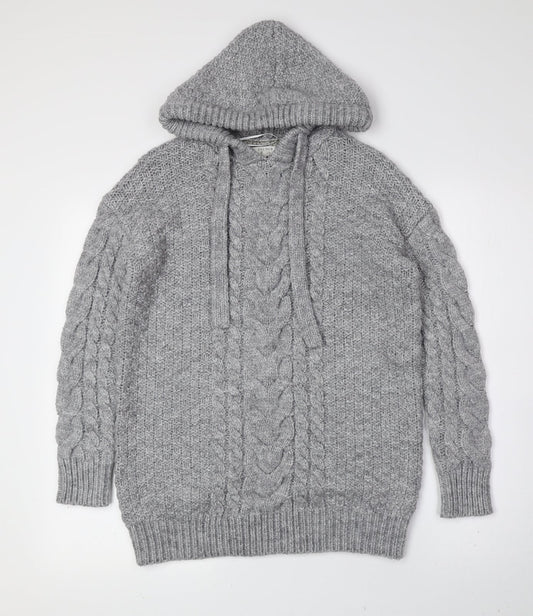 Heritage Mens Grey Crew Neck Acrylic Pullover Jumper Size S